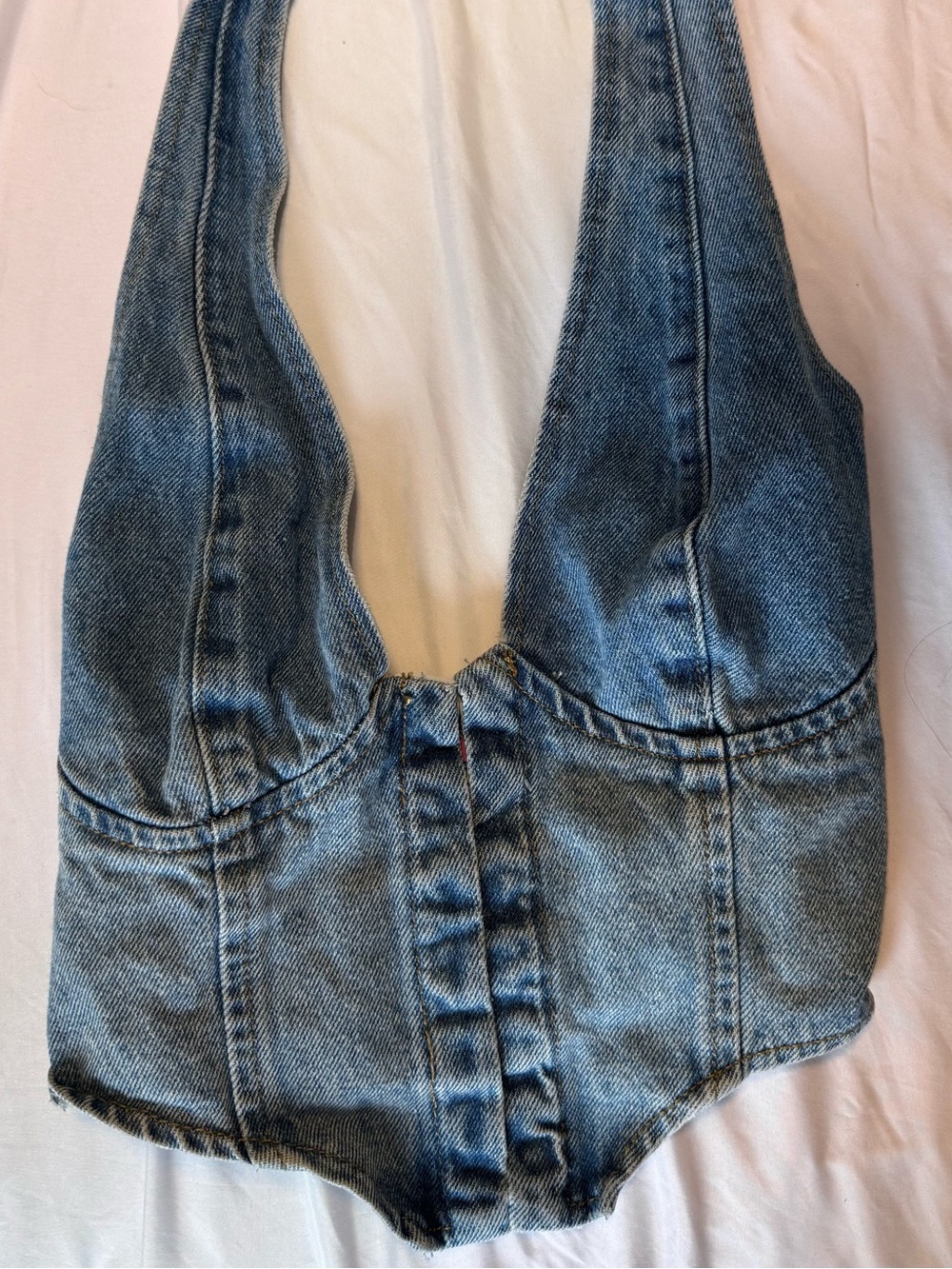 Edikted Blue Denim halter Top